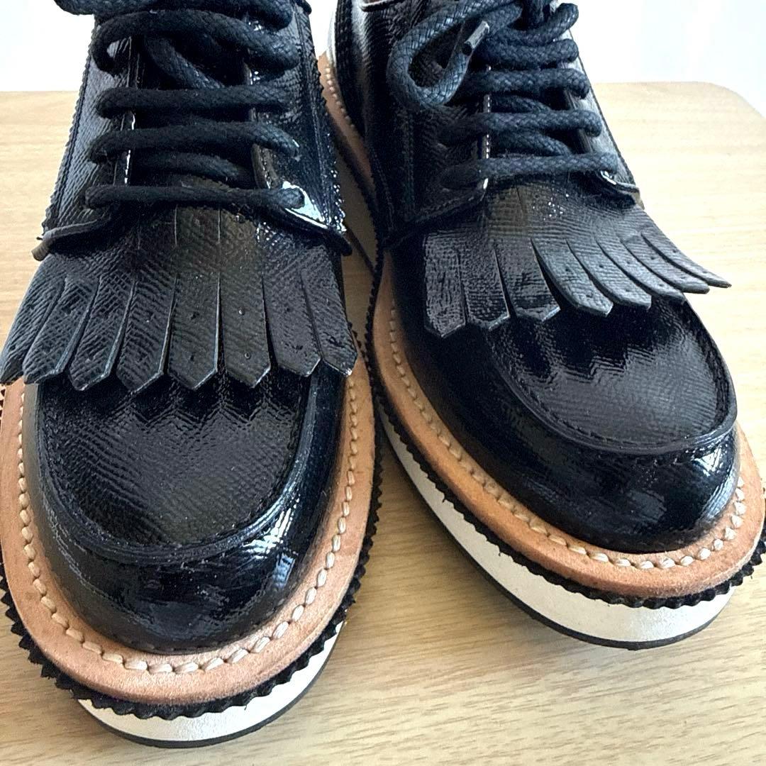 【極美品】GIVENCHYジバンシィブラックレザー フリンジ ローファー 厚底