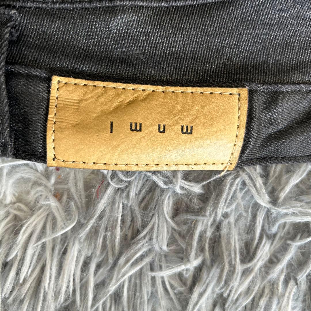 ミニマル mnml ブラック コーティング スキニーデニム 裾 ジッパー ボタン