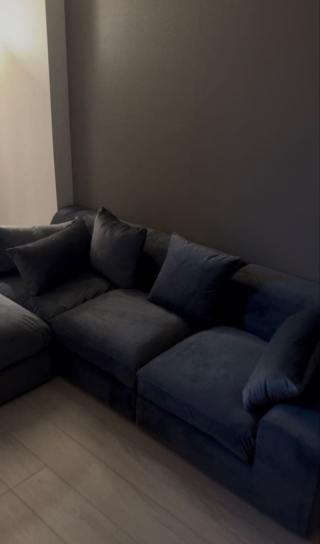 送料込 美品 LOWYA ダークグレー コーナーソファ モダン