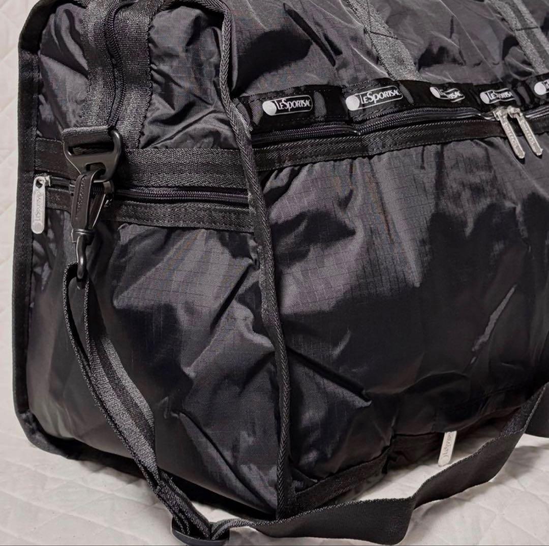 【軽量・大容量】レスポートサック 黒 ボストンバッグ ショルダー付き