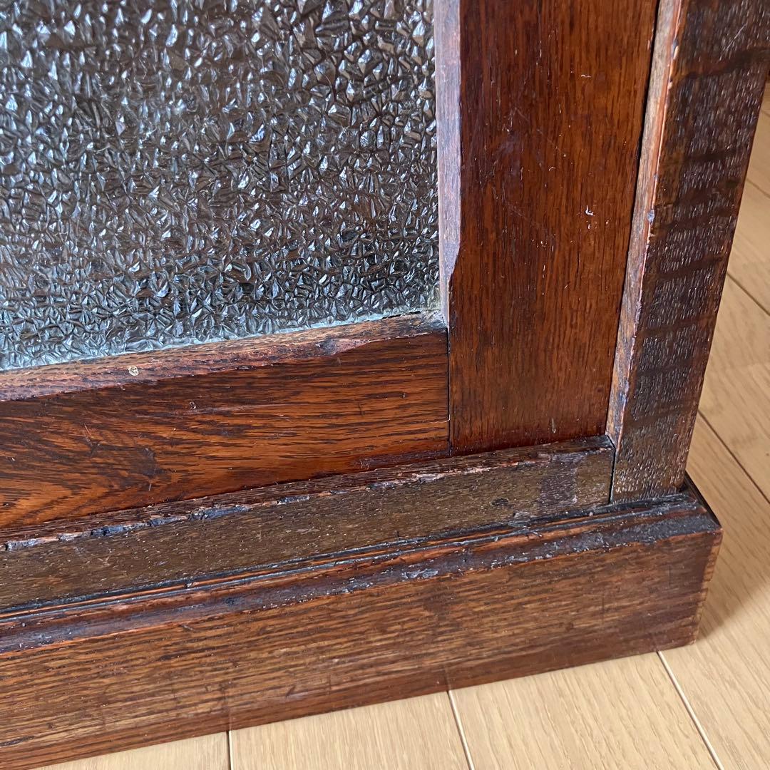 アンティーク　本箱　本棚　戸棚　食器棚　陳列棚　店舗　ニ重ね　無垢　引戸　レトロ