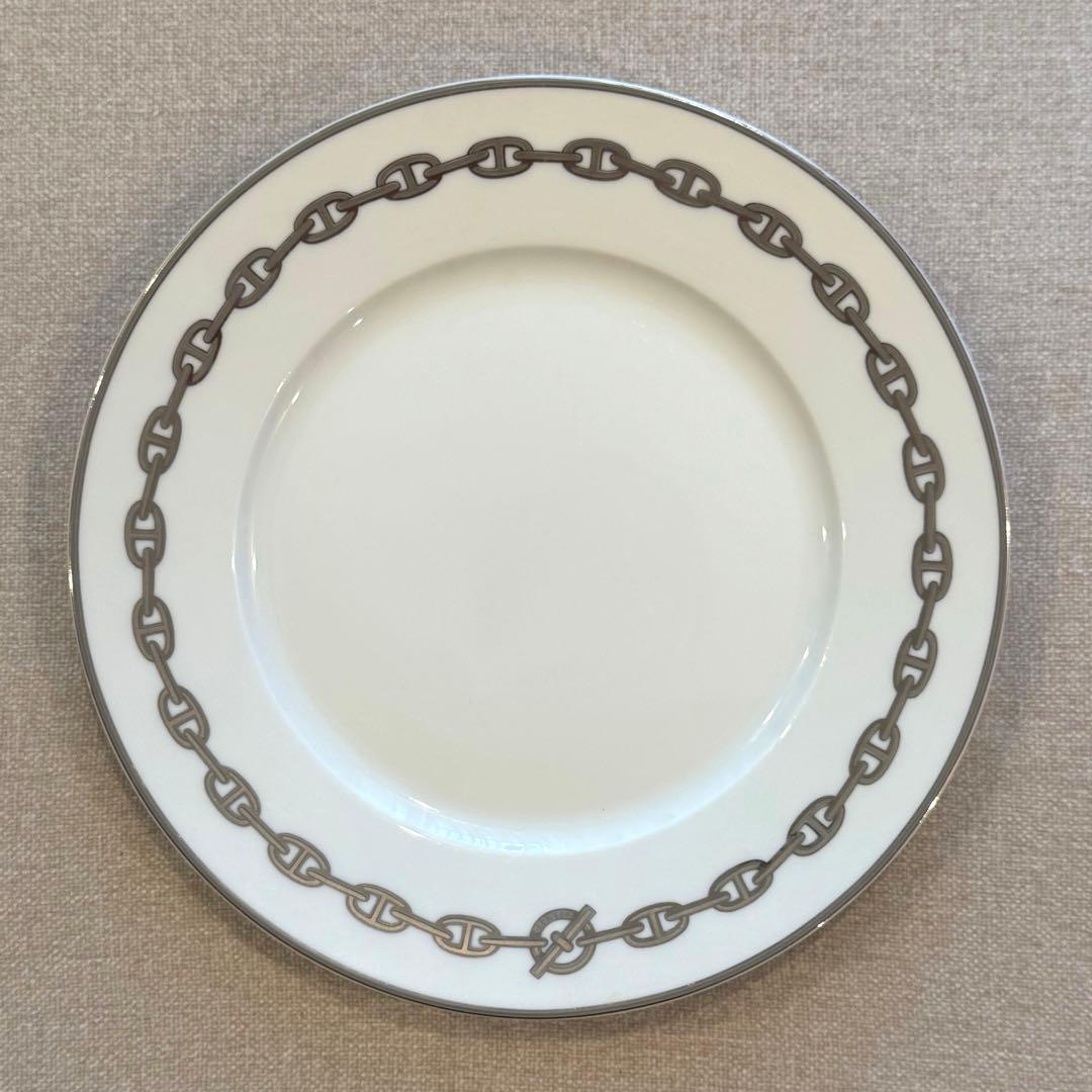 HERMES プレート3枚セット シェーヌダンクル 27cm プラチナ