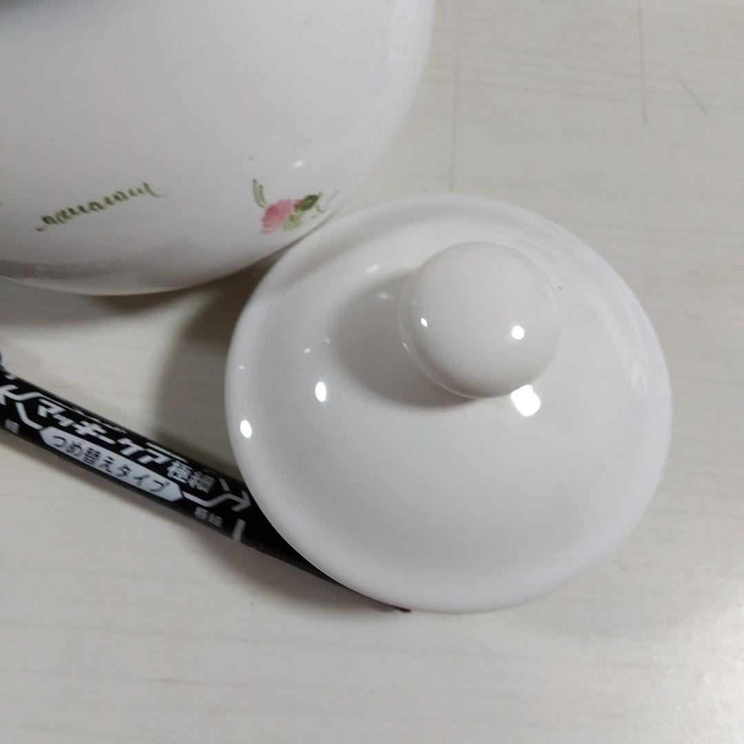 annarosa イタリア花柄陶器保存容器2個　ビンテージとスプーン3本セット