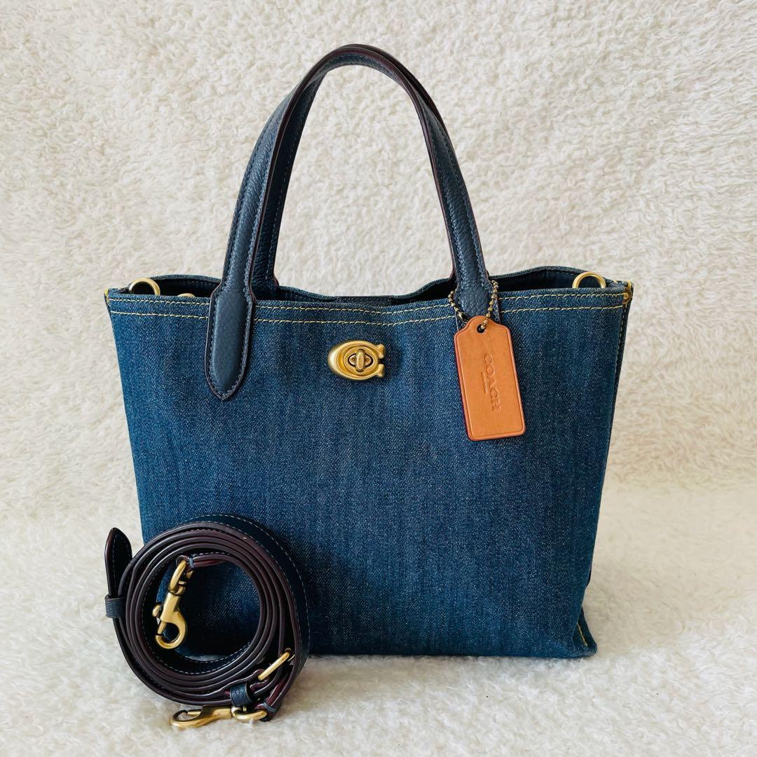 【美品】COACH ハンドバッグ 2way ショルダーバッグ デニム ウィロウ