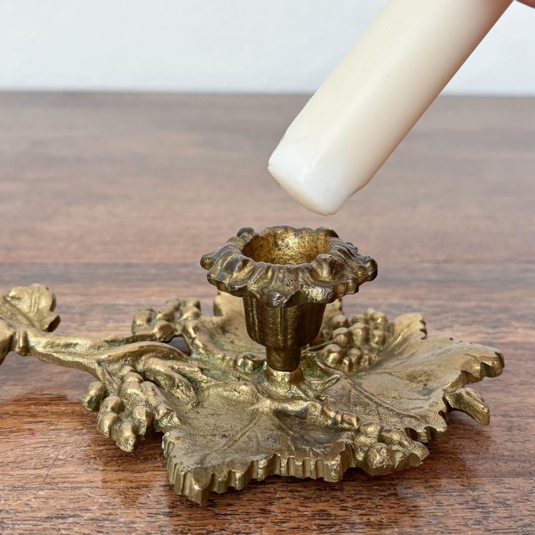 【ドイツ 真鍮製の葡萄キャンドルスタンド】ヴィンテージ