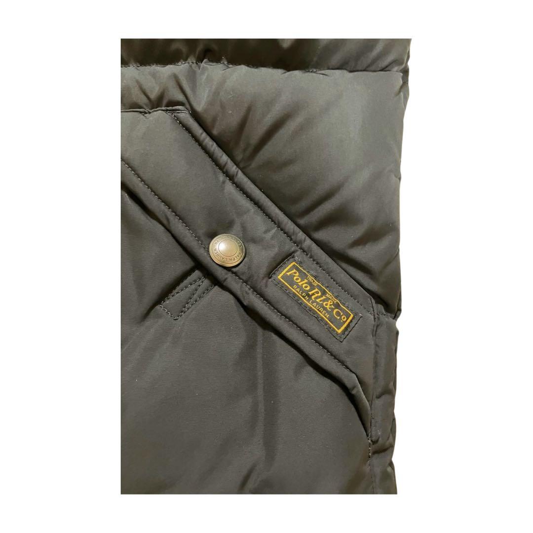 美品 ポロラルフローレン ダウンベスト 肉厚 黒 フード付 S メンズM相当