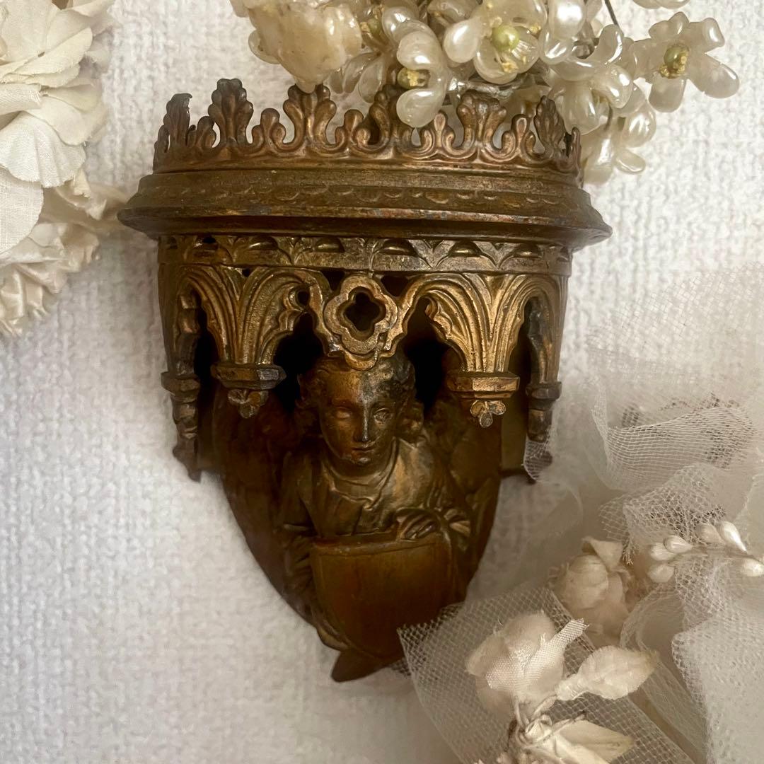 【レア】真鍮製天使のコンソール壁掛けエンジェル　フランスアンティーク