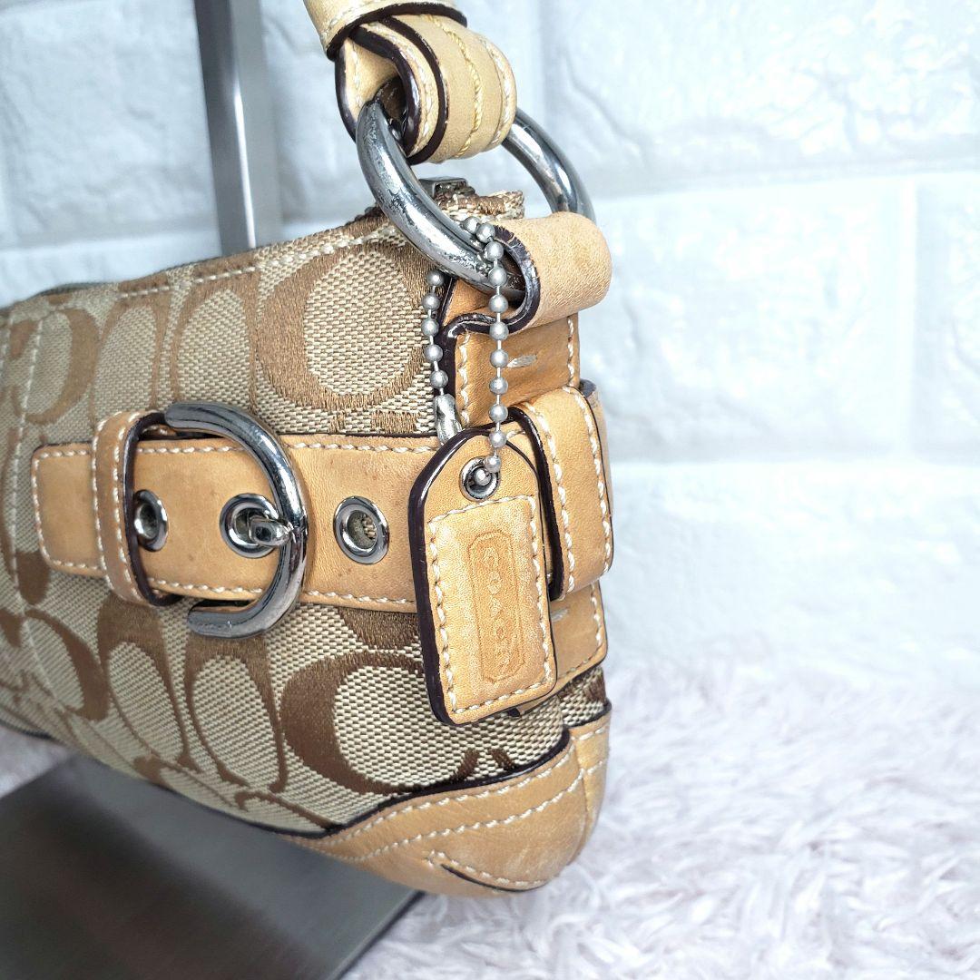 COACH コーチ シグネチャー ワンショルダーハンドバッグ Y2K ベージュ