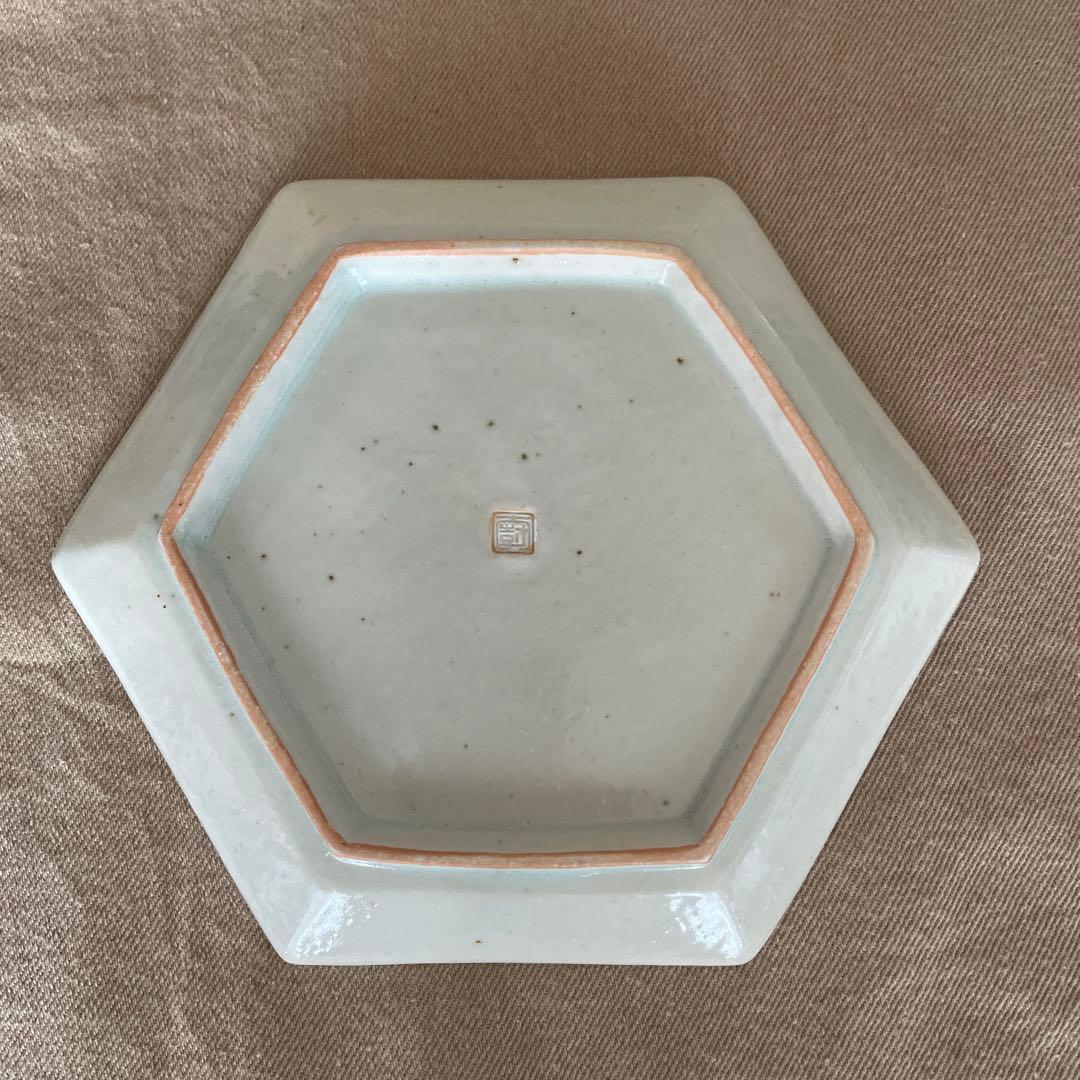 高島大樹　市松　六角皿　19×16.5cm