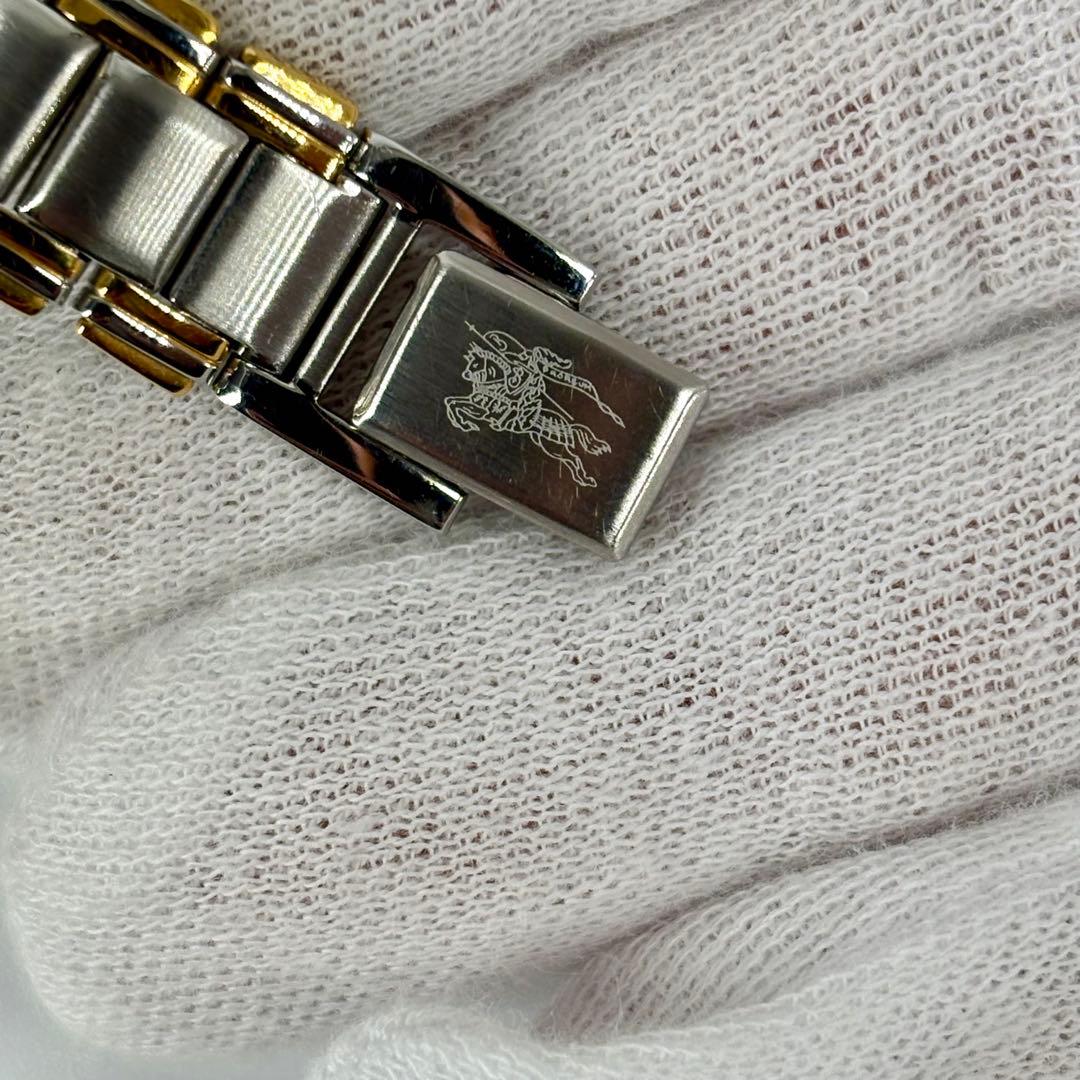 【稼働品】BURBERRY 11500L SS/GF 白 QZ レディース腕時計