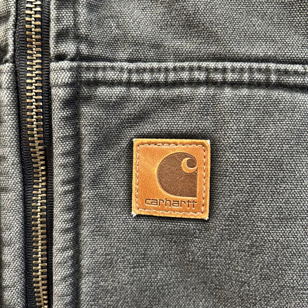Carhartt USA製 ダックベスト デニム　チャコールグレー ボア L