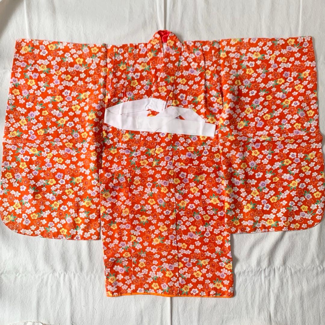 七五三 3歳女の子　着物セット 赤 花柄