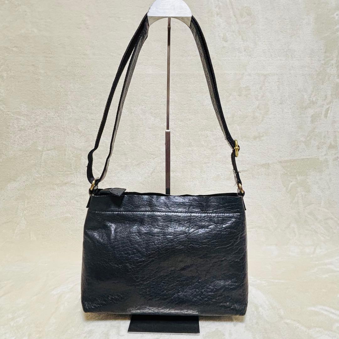 b3Labo 本革 レザーショルダーバッグ 黒 軽量 日本製 ユニセックス