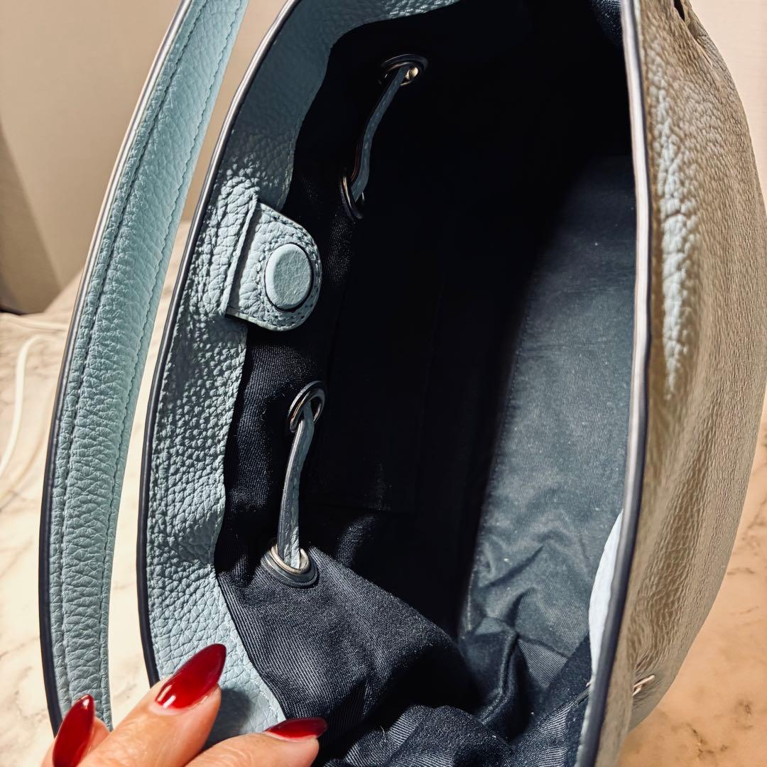 【超美品】【COACH】コーチ 2way バッグ ハンドバッグ ライトブルー