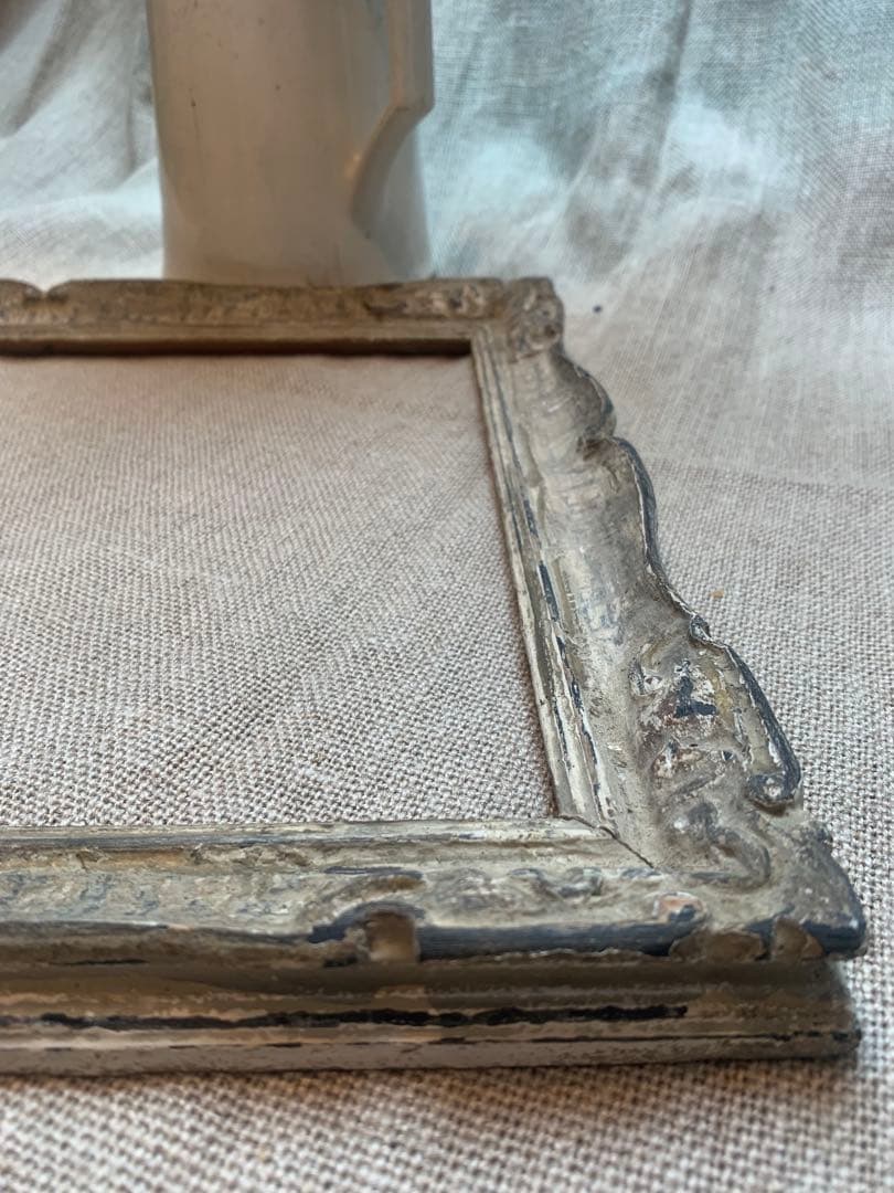 フランス 大型 アンティークフレーム 木彫 額縁 43x34cm