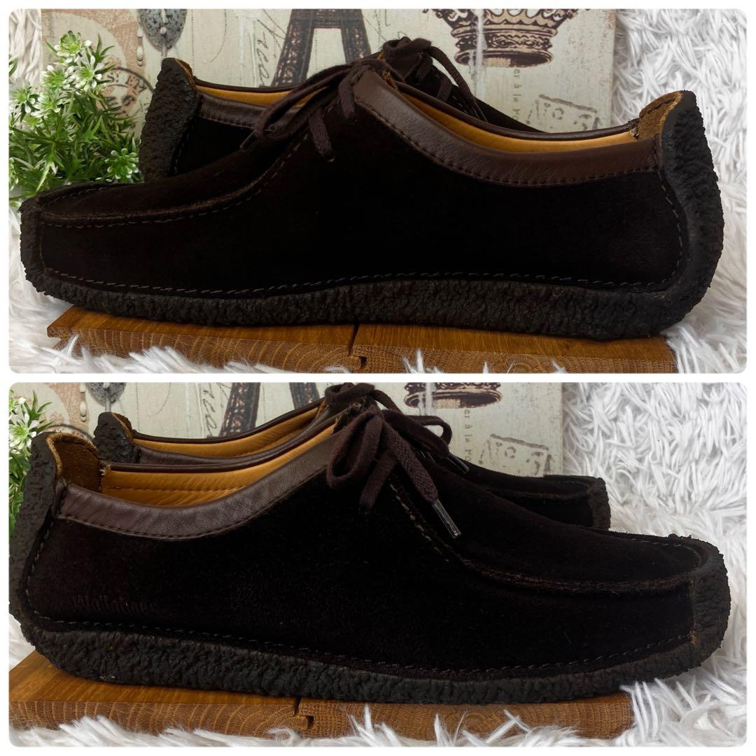クラークス ナタリー　ワラビー　モカシン　スエード　ブラウン　ダークブラウン
