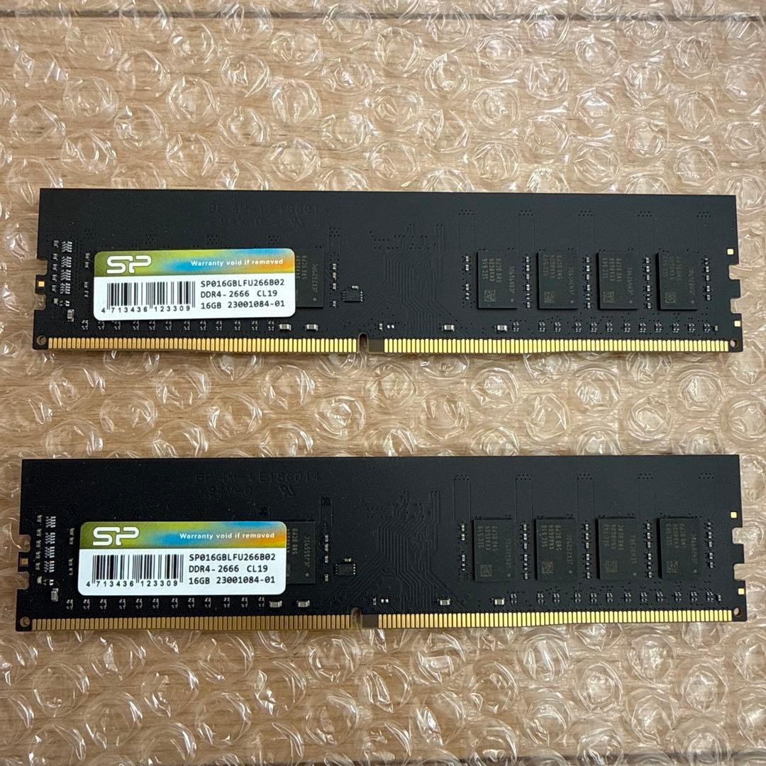 SiliconPower DDR4 32GB(16GBx2)メモリ2666MHz