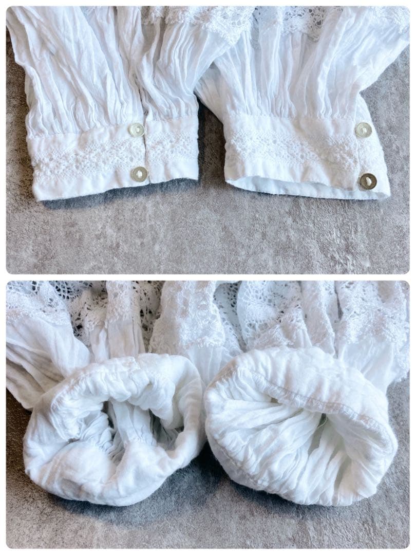 定価2万　未使用級⭐️ヌキテパ コットンボイル レースブラウス　白　Fサイズ