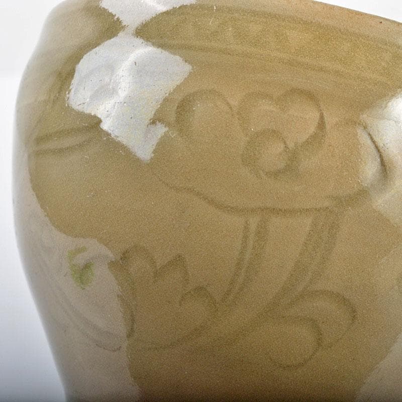 中国　龍泉窯　青磁　印刻花文　茶碗　V　R4254