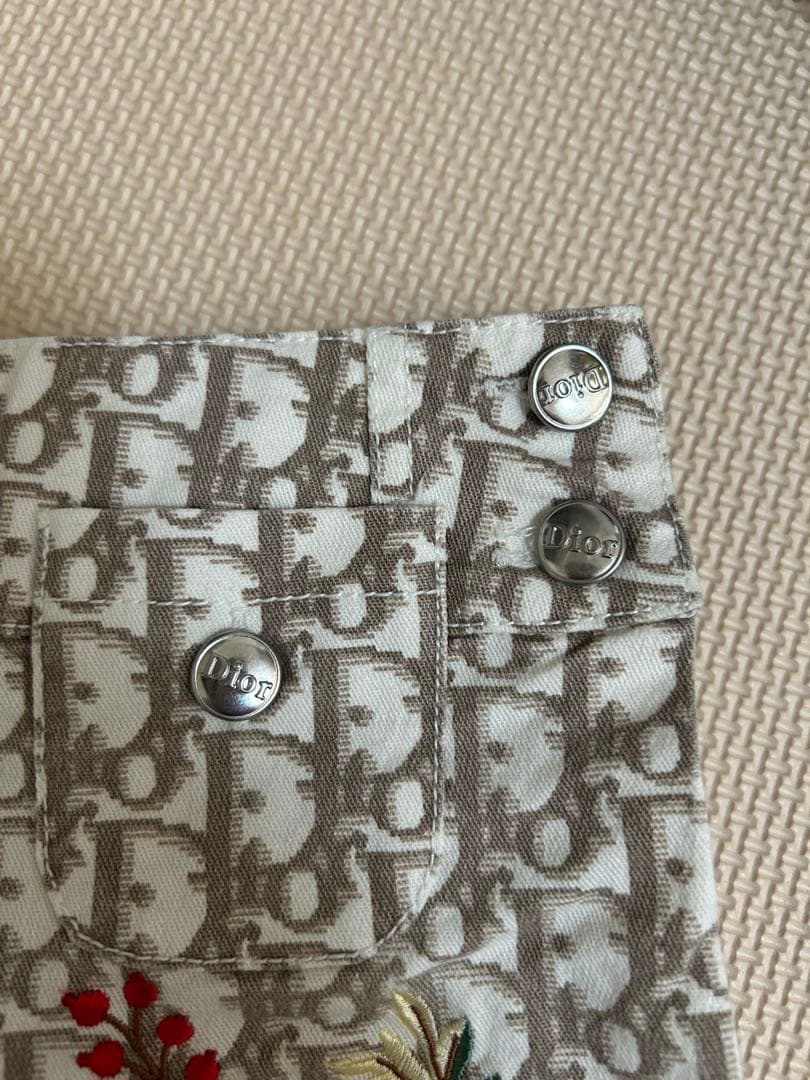 【希少】Christian Dior ロゴ総柄×フラワー刺繍 スカート3A