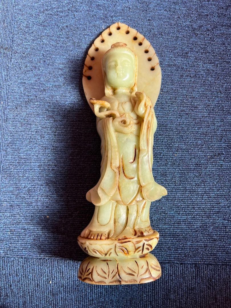 1293 特上彫 如意観音 観音菩薩 開運厄除 仏教美術 仏像 置物 彫刻工芸品