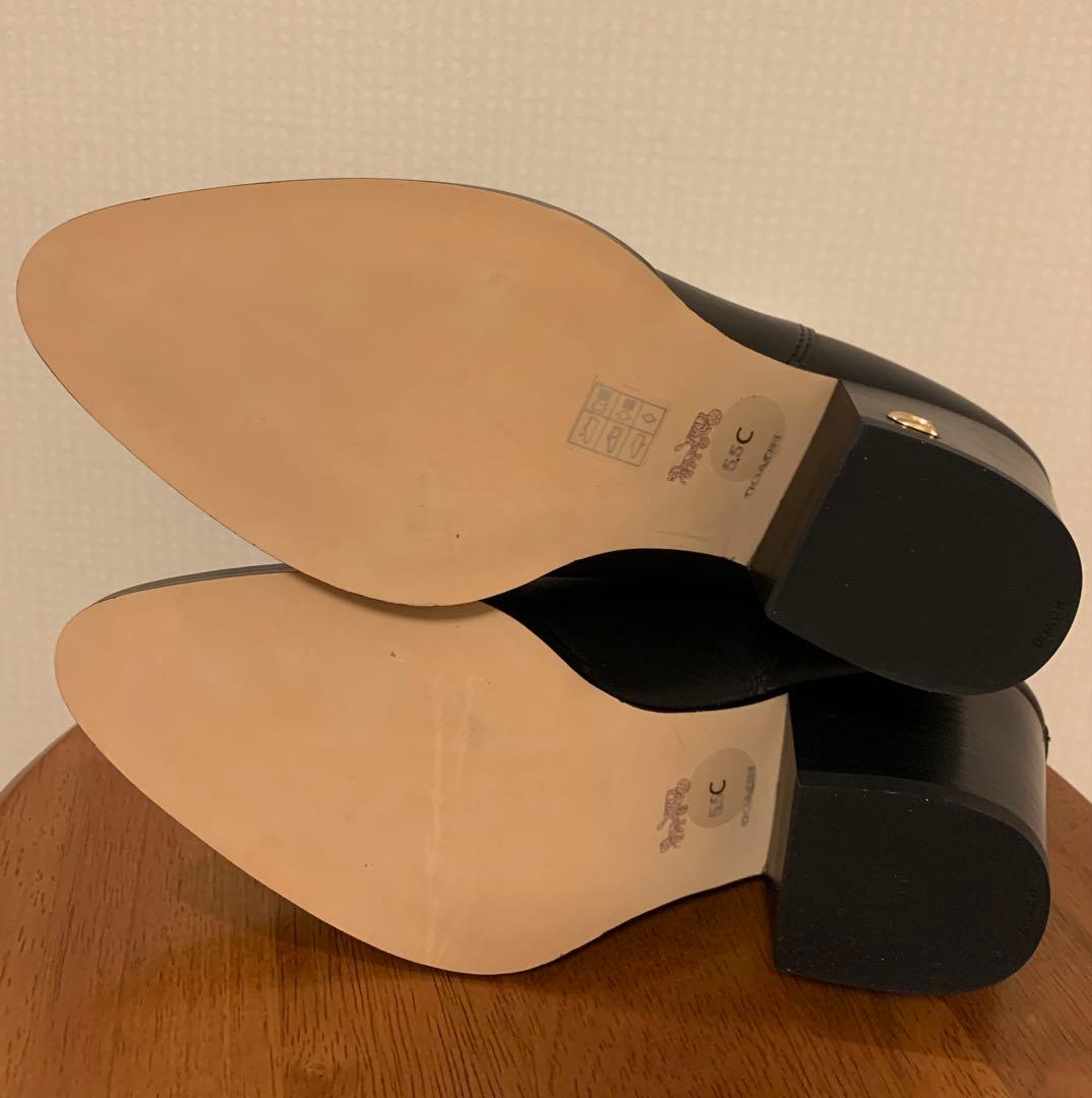 【COACH】新品ショートブーツ ピアス ブーティー ブラック 黒5.5C/23