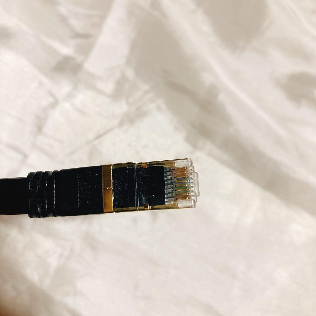 ⭐️ 2m LANケーブル CAT8 フラット 爪折れ防止 難燃性 耐候性