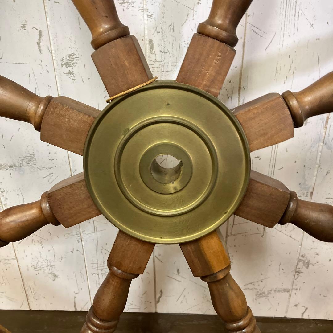 A-壁 木製 船の舵輪 8本ハンドル マリンインテリア 操舵輪 ラット ハンドル