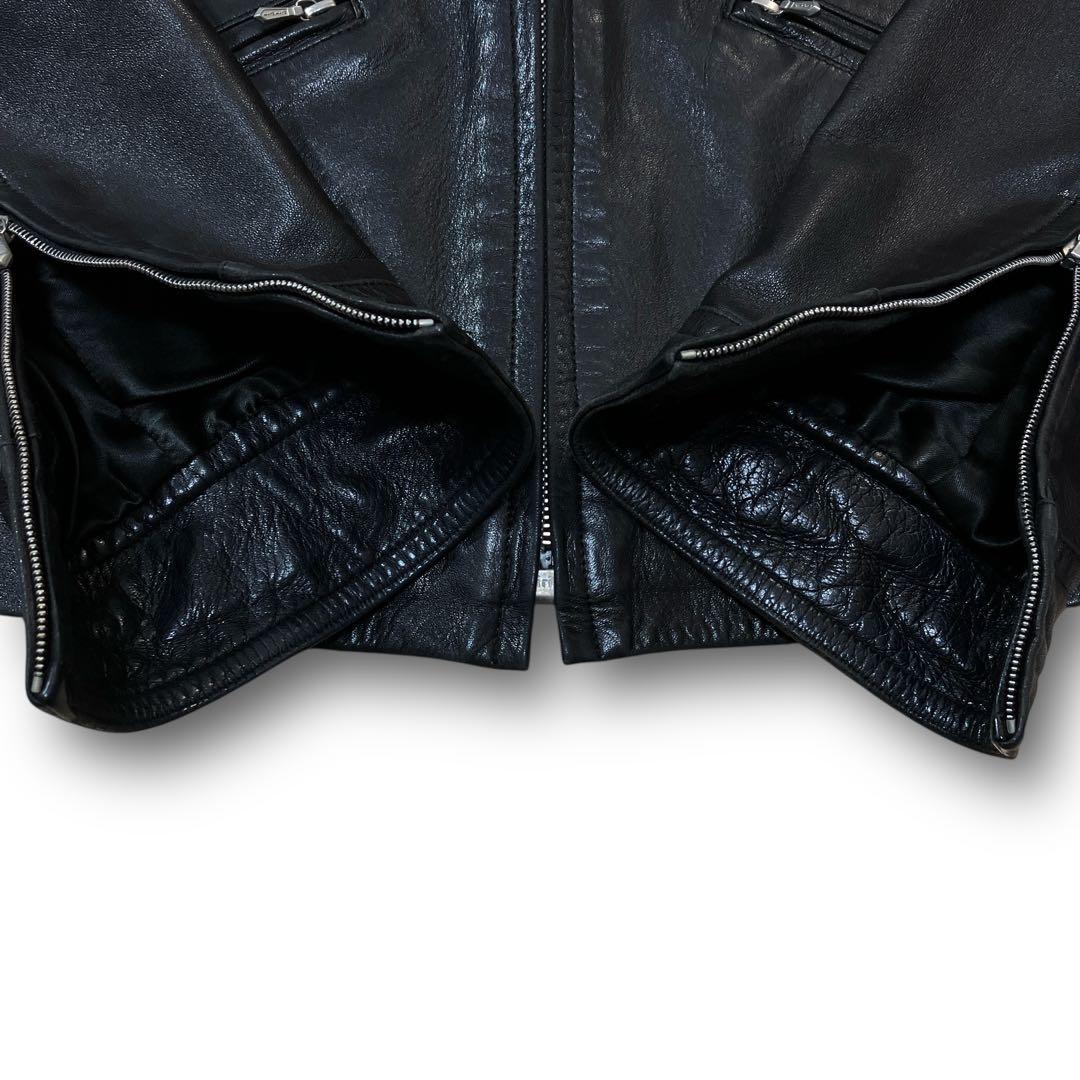 希少 agnes b. フランス レザー ライダース ジャケット アニエスベー