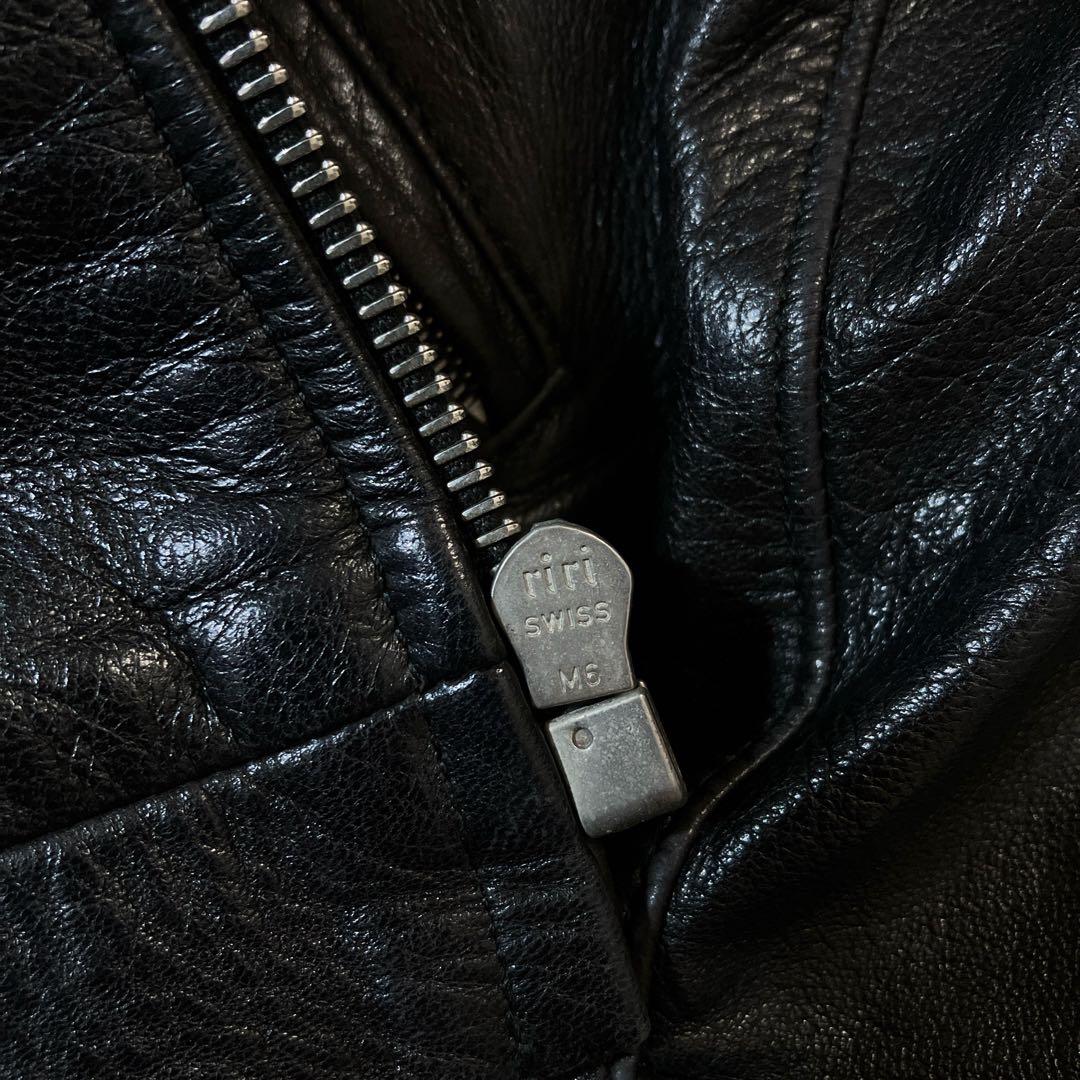 希少 agnes b. フランス レザー ライダース ジャケット アニエスベー