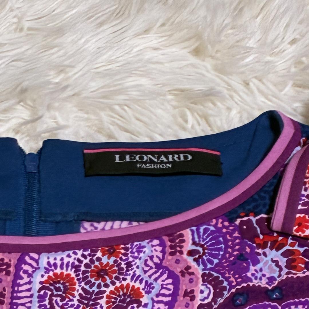 【美品】レオナール　LEONARD　ノースリーブ　リボンワンピース　ペイズリー柄