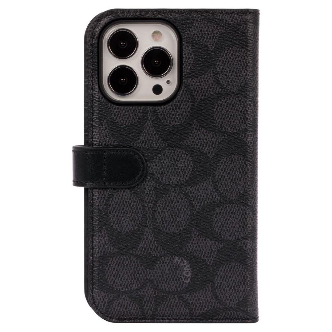 コーチ Coach 手帳型 iPhone11ProMax 用 ケース ブラック