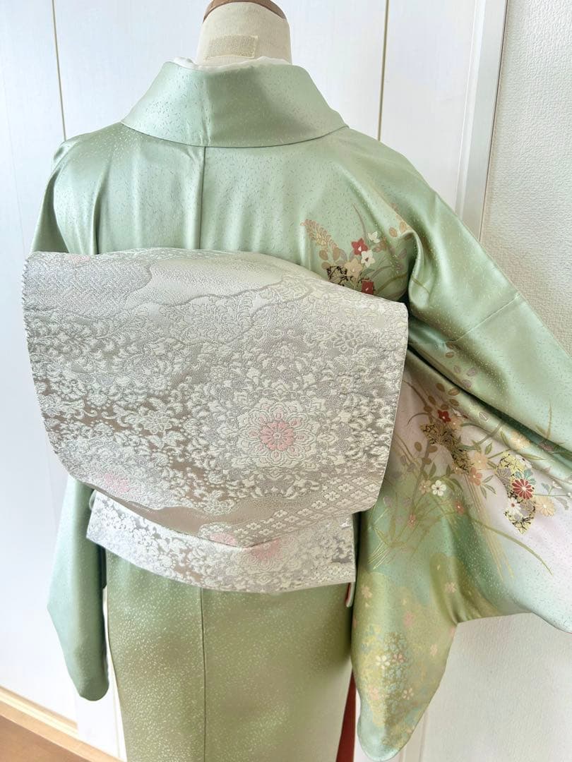 美品　一部しつけ糸付き　正絹訪問着　フルセット4点　入学式　七五三　お宮参り