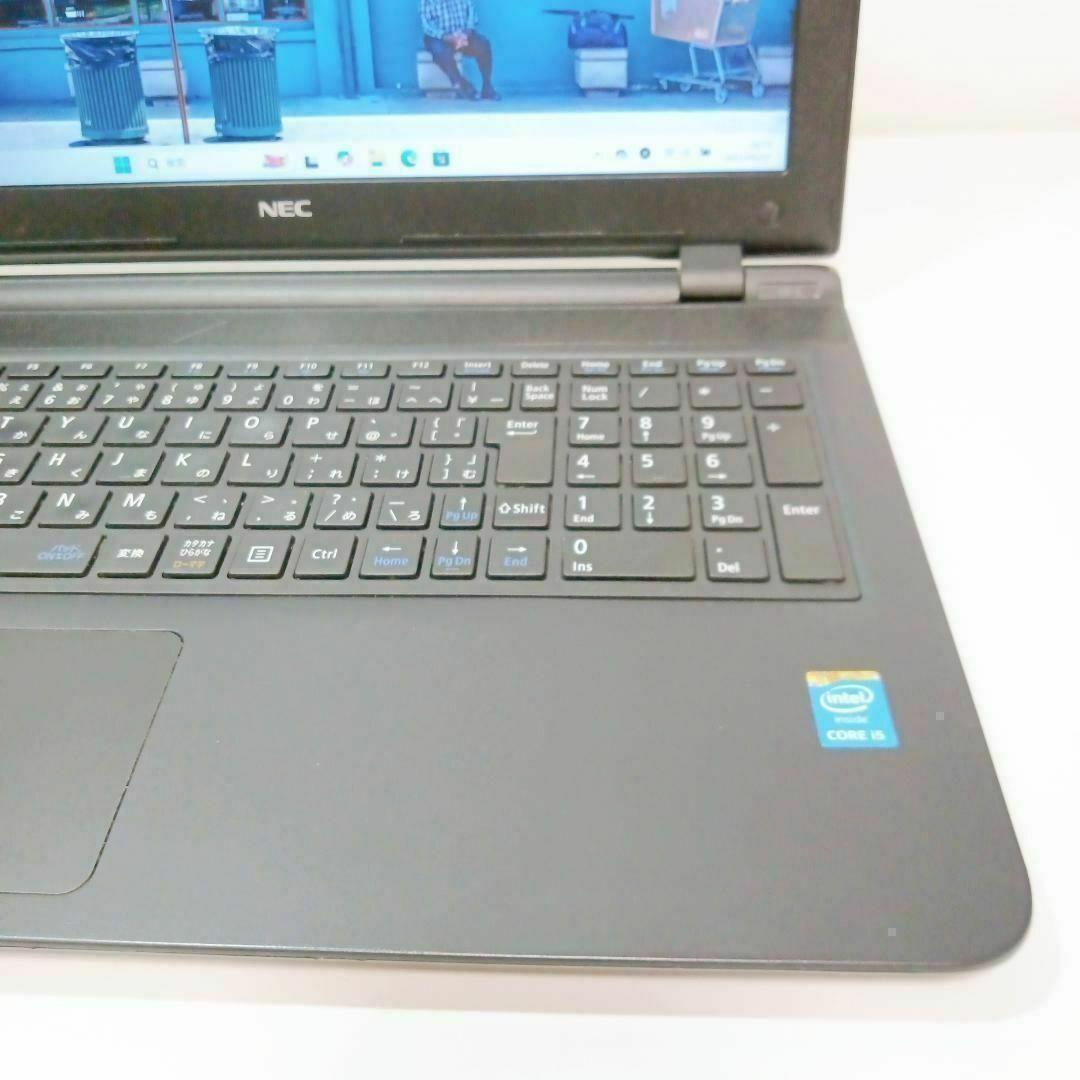 NEC 黒 ノートＰＣ Windows11 i5 8GB SSD カメラ DVD