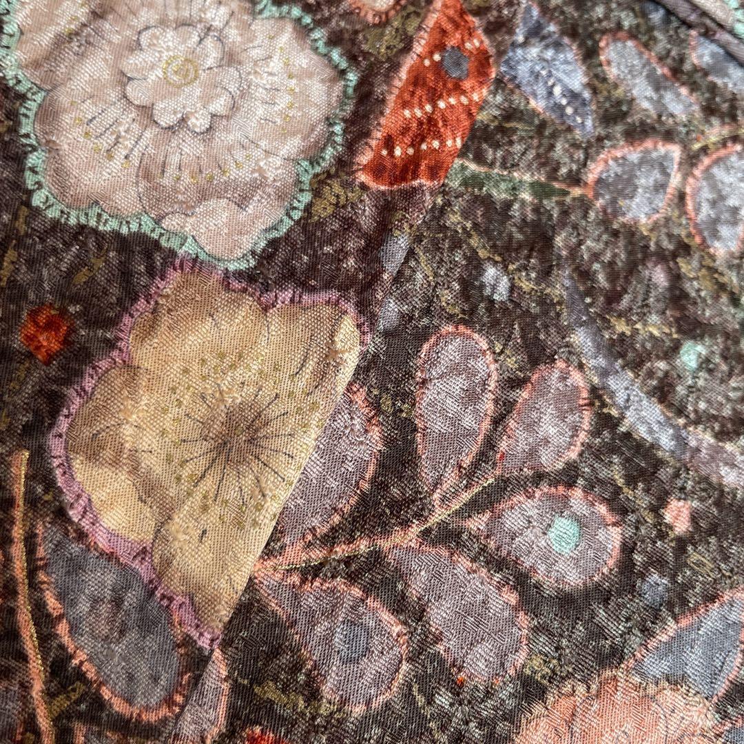 小紋　フルセット　辻ヶ花　ブラウン系　着物　L5