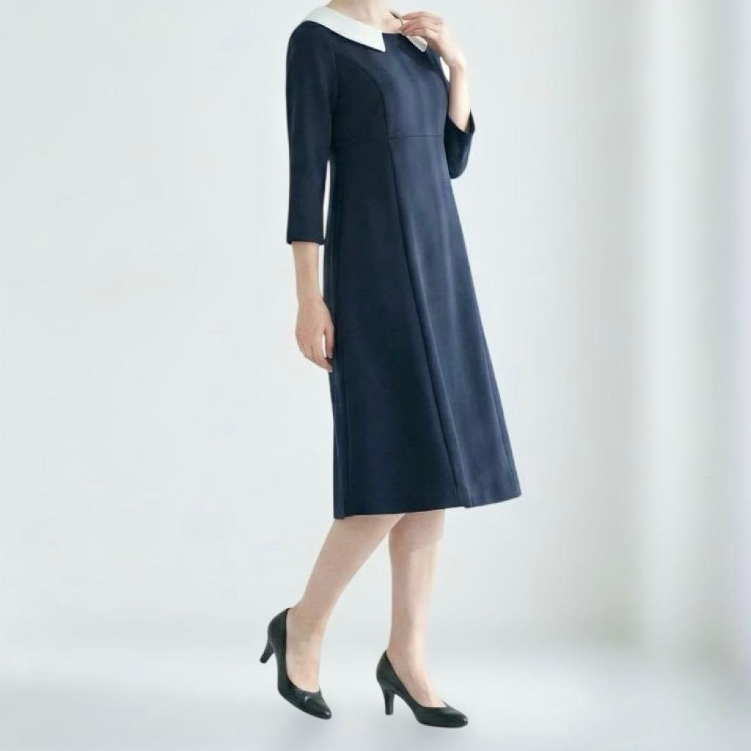 【新品】REGINA RISURRE 2way Aライン 白襟ワンピース タグ付