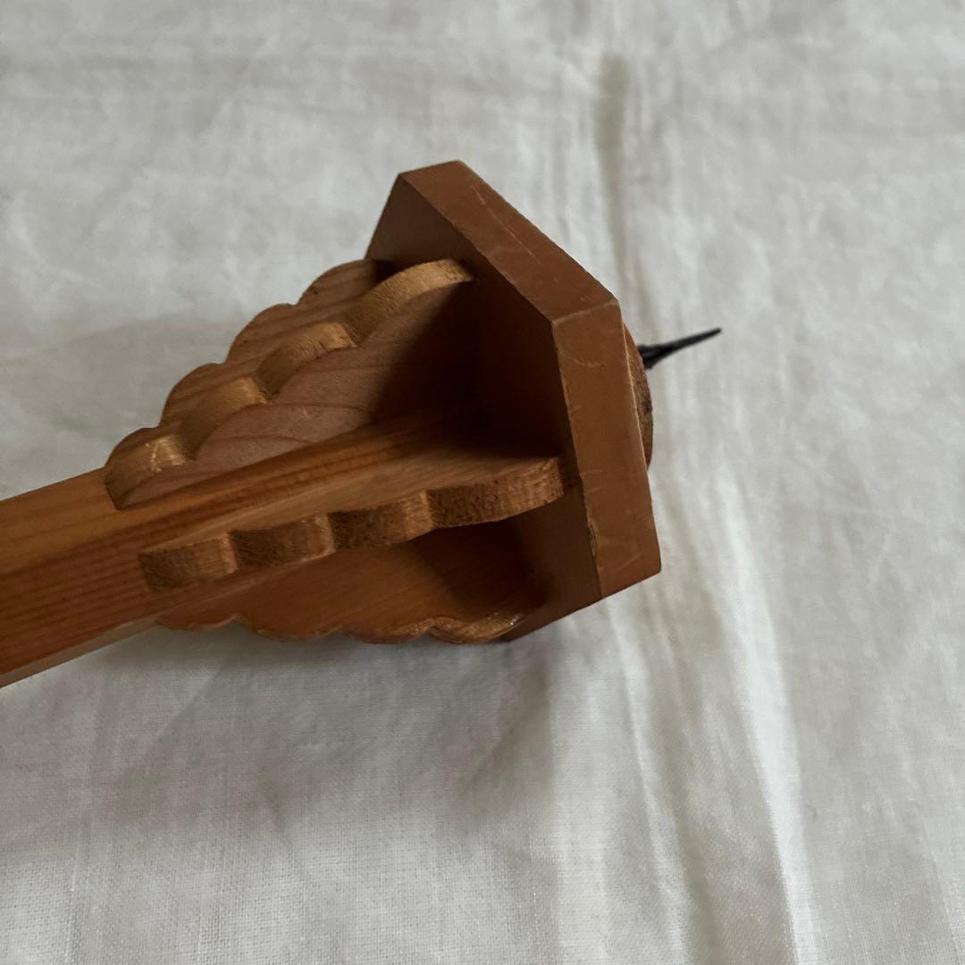 アンティークフランス　蝋燭台　木製一本