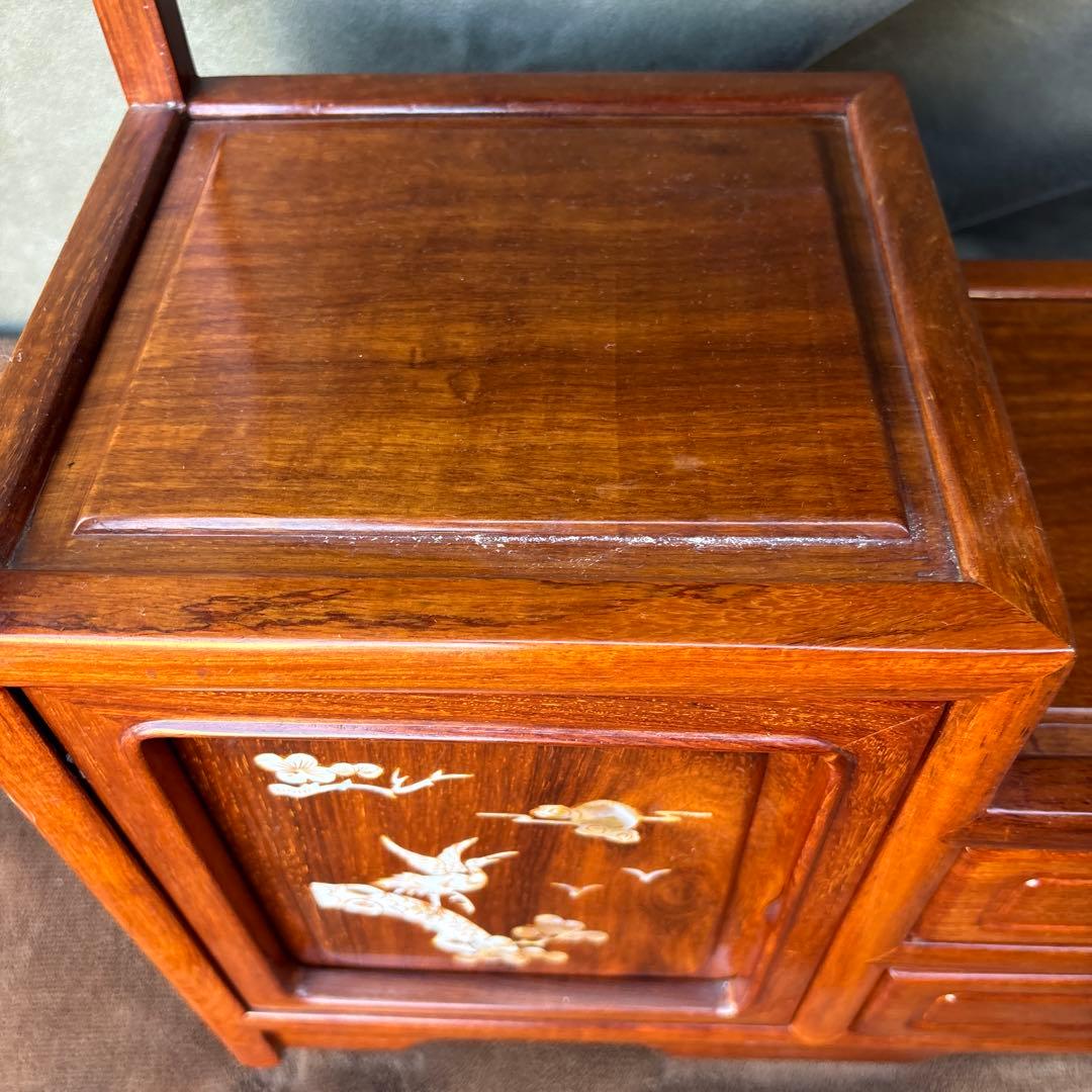 小ダンス　茶箪笥　花梨？　螺鈿細工　飾り棚