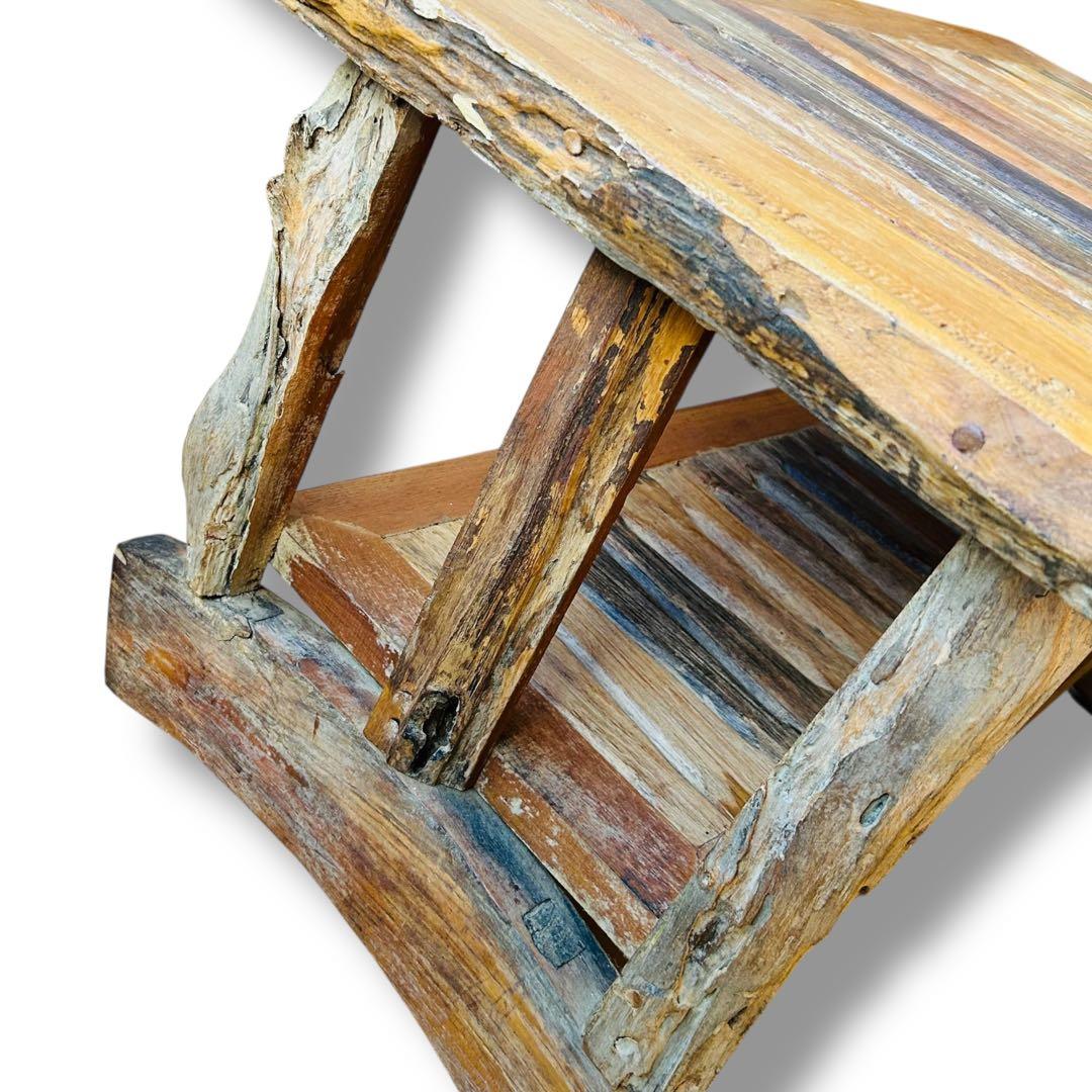 【送料無料】高級 木製 ヴィンテージ テーブル コテージ アジアン風 屋外 庭