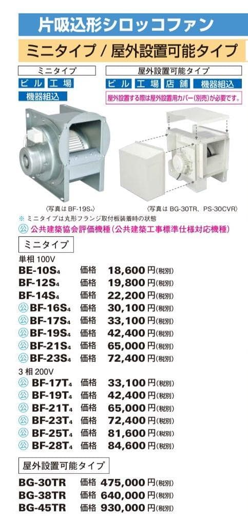 三菱 【BF-25T5】三相200V 産業用空調用送風機 片吸込形シロッコファン