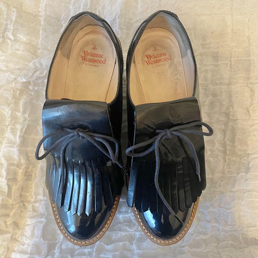 Vivienne Westwood パテントレザーゴルフシューズ　タッセル　厚底
