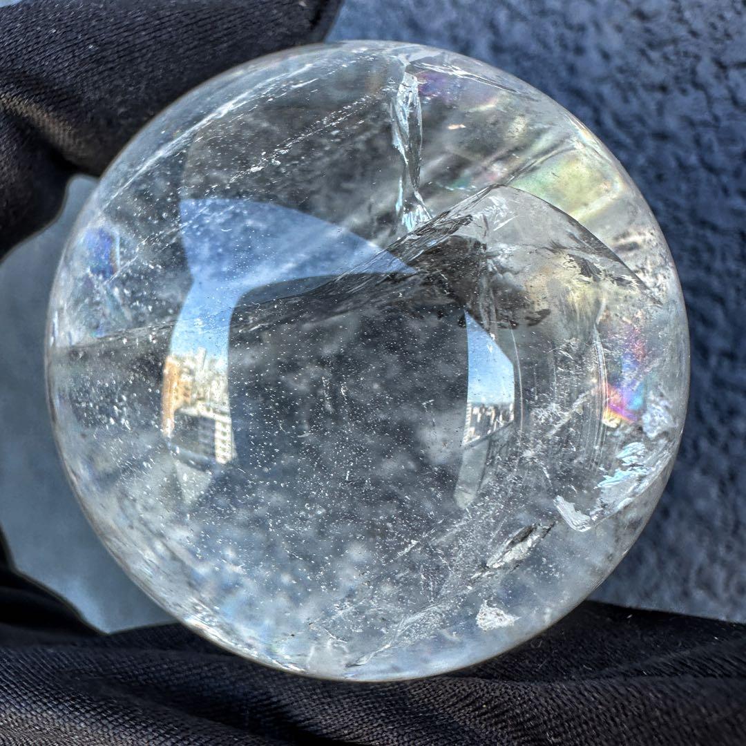 爆レア❗️アゼツライト☆レインボー☆ヒマラヤ水晶 丸玉☆虹☆パワー浄化A1321