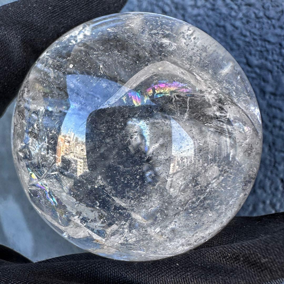 爆レア❗️アゼツライト☆レインボー☆ヒマラヤ水晶 丸玉☆虹☆パワー浄化A1321