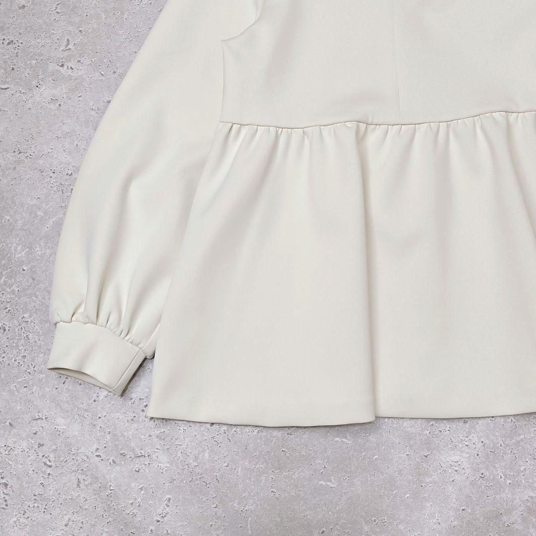 UNITED ARROWS SPONGY パールモチーフペプラムブラウス　38