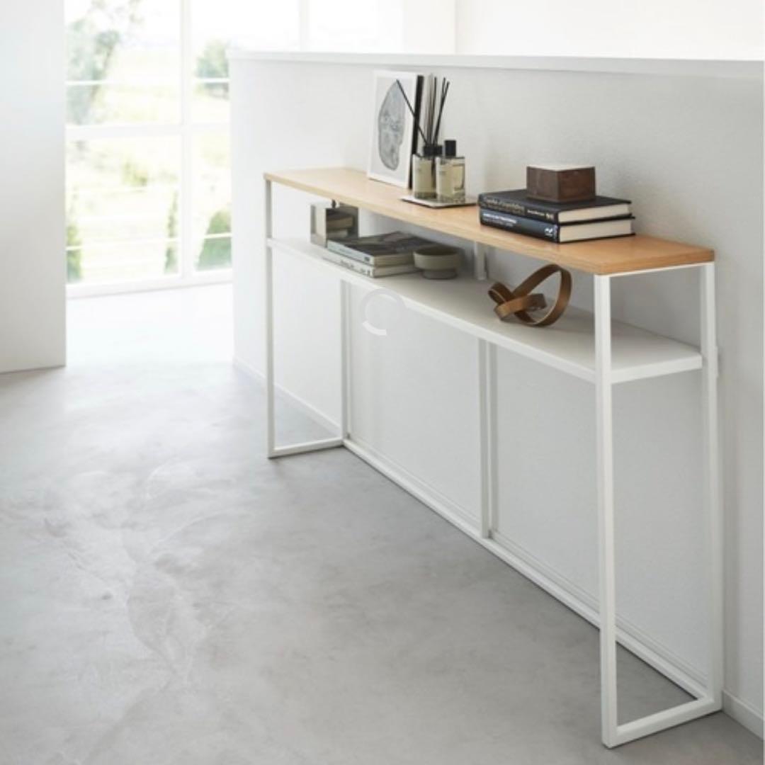 tower ソファ裏コンソールテーブル 棚付き ホワイト