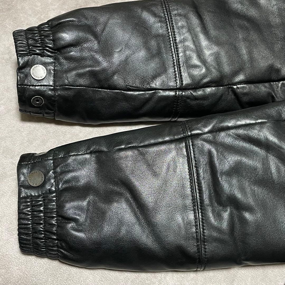 グリーンレーベルリラクシング （M） ダウンジャケット　シープレザー　肉厚　黒