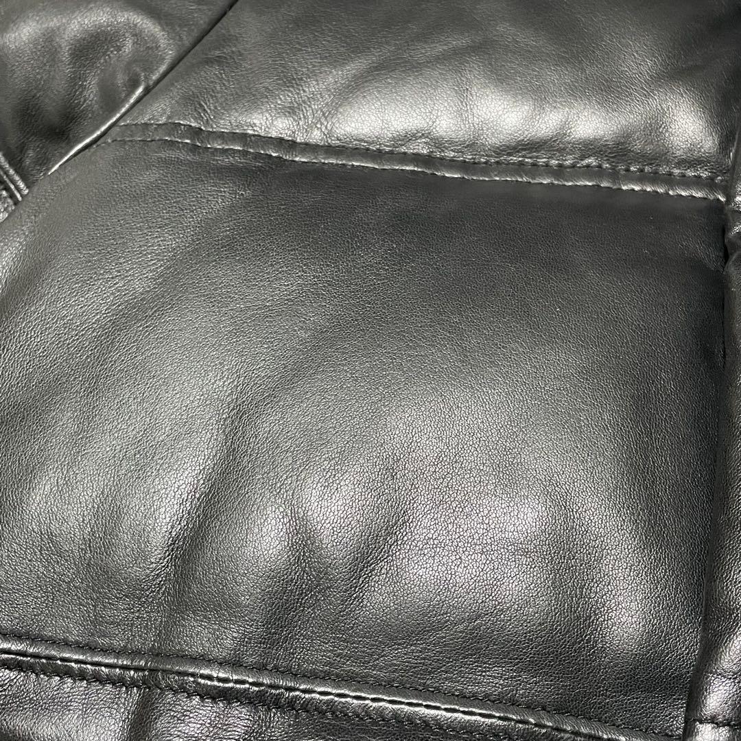 グリーンレーベルリラクシング （M） ダウンジャケット　シープレザー　肉厚　黒