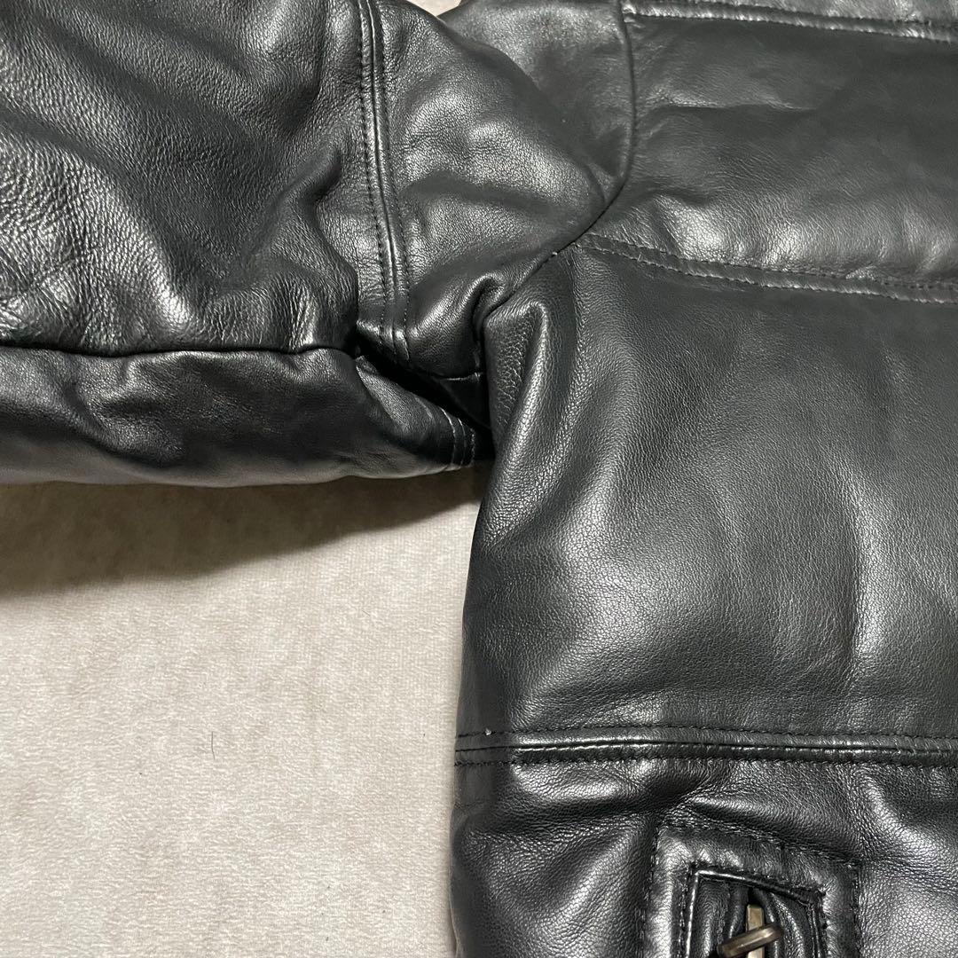 グリーンレーベルリラクシング （M） ダウンジャケット　シープレザー　肉厚　黒