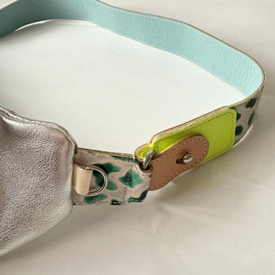 JUCO.ジュコ 日本製 レザー ウエストバッグ シルバー 本革 ハンドメイド