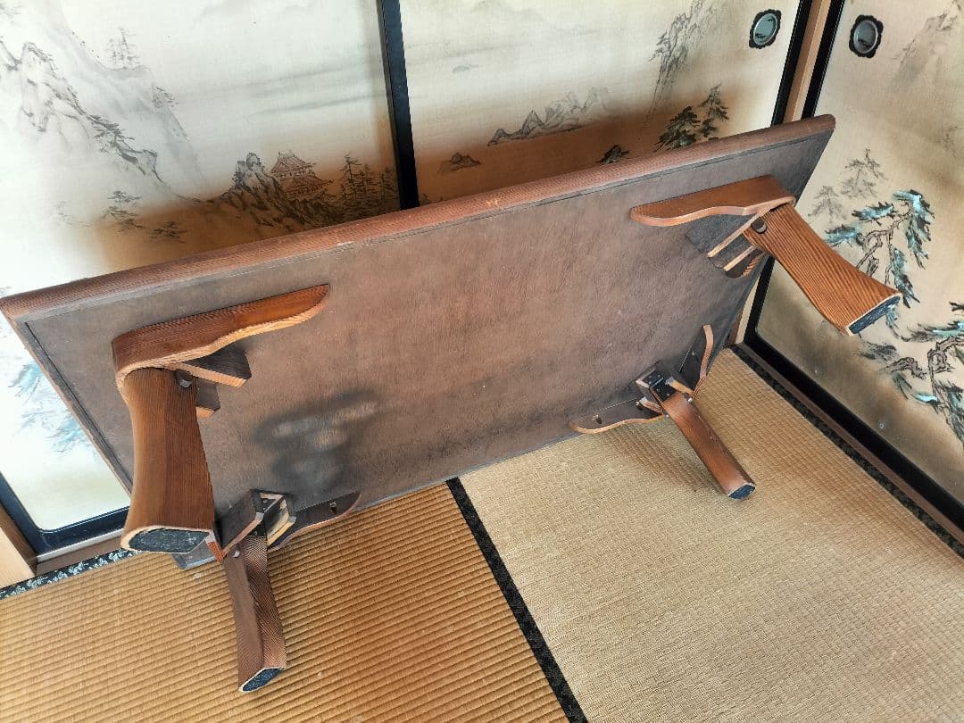 ダークブラウン　木製座卓 長方形 123 x 78 x 32 cm 折り畳み脚